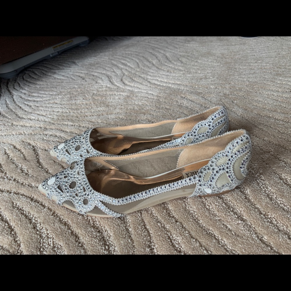 Badgley Mischka Gigi embellished pointed toe flats